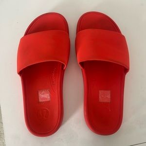Blood orange Lululemon sliders